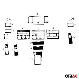 Toyota Corolla Dashboard Kit - Omac - 18 Pcs. (Alu.) - '03-'08